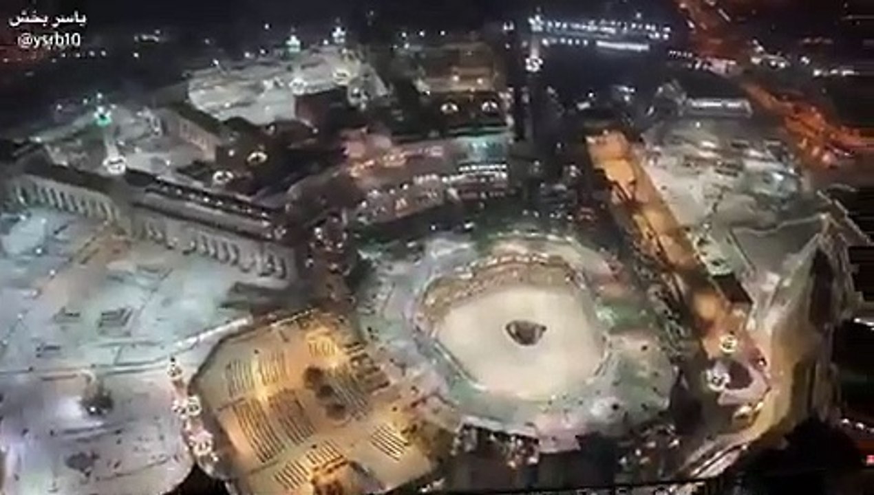 تصوير جوي للحرم المكي دون معتمرين: منظر مهيب ومخيف