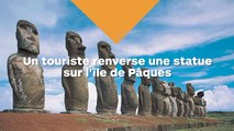 Un homme a détruit une statue de l'île de Pâques en fonçant en voiture