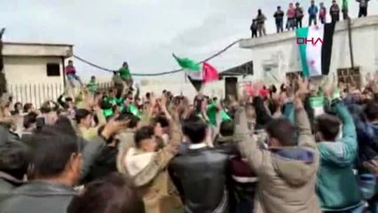 Suriye'de türkiye'ye destek gösterisi