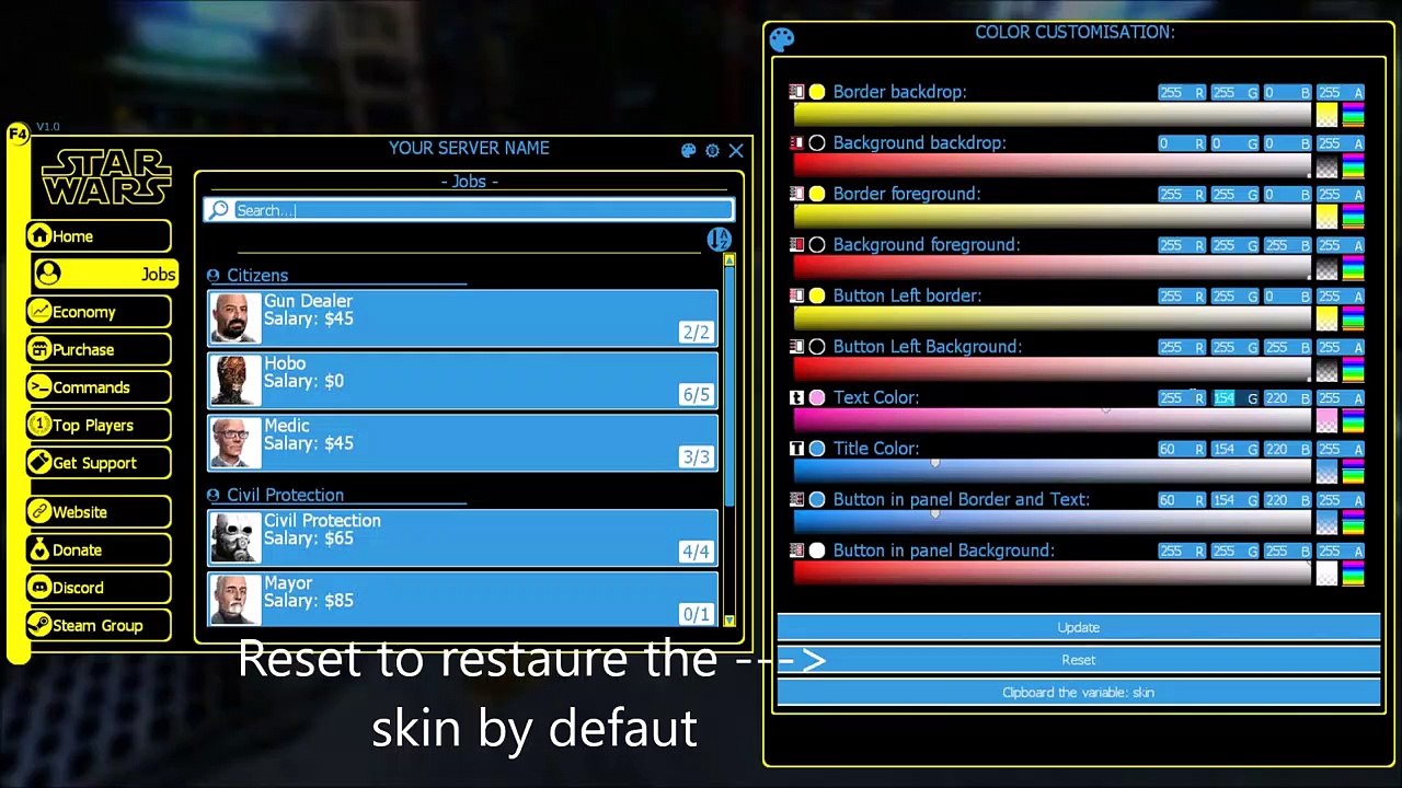 DarkRP F4 Menu Live customizable DarkRP - Gmod - StarwarsRP and more