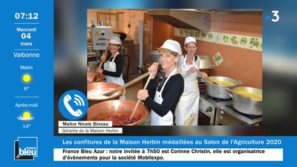 Les confitures mentonnaises de la Maison Herbin médaillées au Salon de l'Agriculture 2020