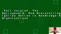 Full version  The Springboard: How Storytelling Ignites Action in Knowledge-Era Organizations