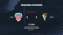 Resumen partido entre Lugo y Cádiz Jornada 31 Segunda División