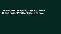 Full E-book  Analyzing Data with Power BI and Power Pivot for Excel  For Free