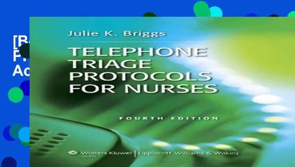 [Best Seller] Telephone Triage Protocols for Nurses Full Access