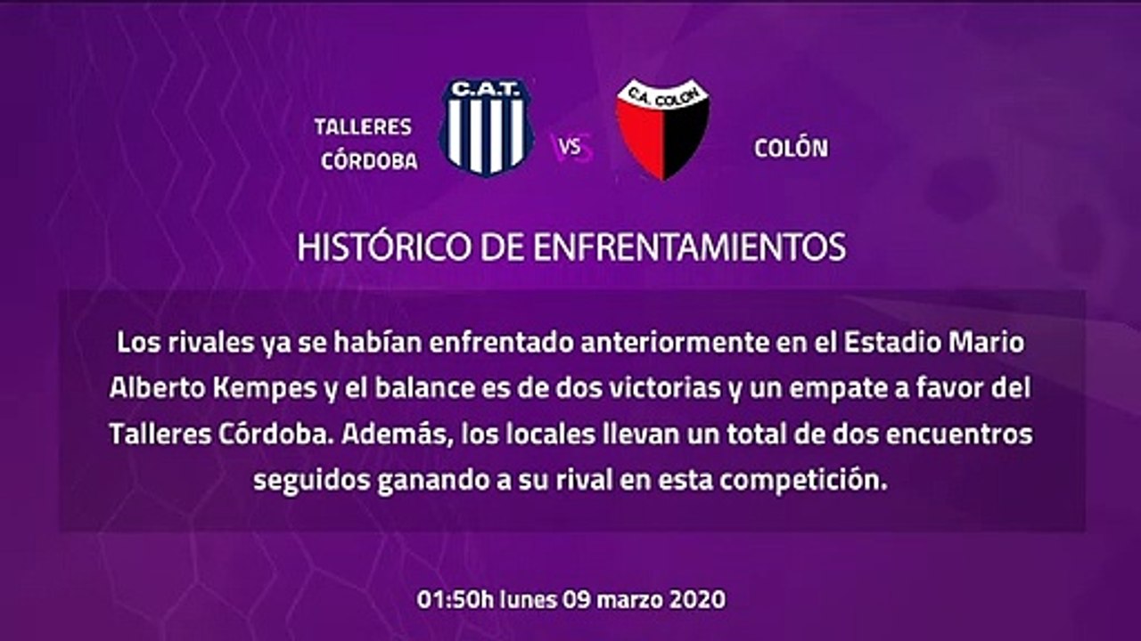 Previa partido entre Talleres Córdoba y Colón Jornada 23 Superliga Argentina