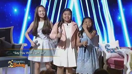 AC, Lyca and Elha sing “Say You Won’t Let Go” on Magandang Buhay