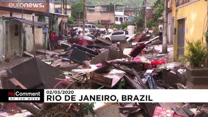 Haftanın No Comment videoları: Yanardağ'da tehlikeli cambazlık, Brezilya'da sel, Japonya'da kar