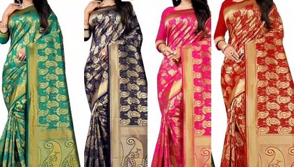 Fancy Ensemble Banarasi Jacquard Sarees