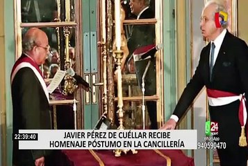 Javier Pérez de Cuéllar recibe homenaje póstumo en la Cancillería