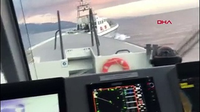 Türk Sahil Güvenlik ekibi, Yunan Sahil Güvenlik botunu kovaladı