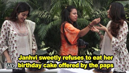 Janhvi sweetly refuses to eat her birthday cake offered by the paps