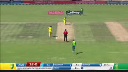 Nortje gives Proteas perfect start with Warner wicket