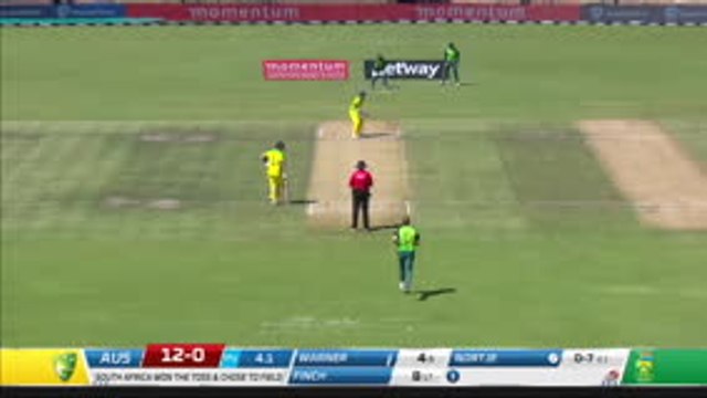 Nortje gives Proteas perfect start with Warner wicket