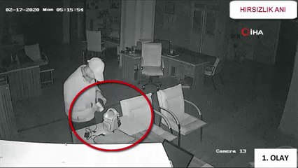 İş yeri hırsızları güvenlik kamerasında