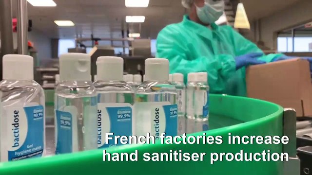 French hand gel supplier produces 80,000 to 100,000 bottles a day