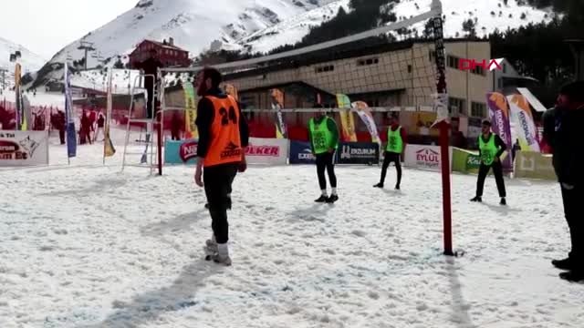 Spor palandöken'de kar voleybolu turnuvası