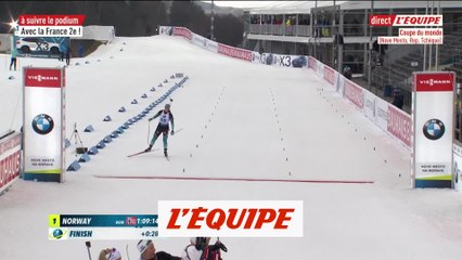 L'arrivée du relais femmes remporté par la Norvège - Biathlon - CM (F)