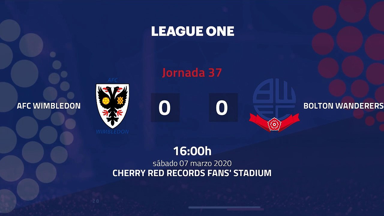 Resumen partido entre AFC Wimbledon y Bolton Wanderers Jornada 37 League One