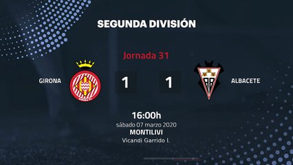 Resumen partido entre Girona y Albacete Jornada 31 Segunda División