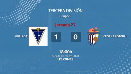 Resumen partido entre Igualada y CP San Cristobal Jornada 27 Tercera División