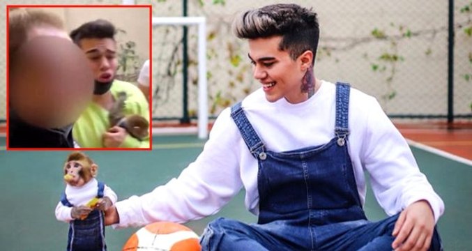 Sosyal medya fenomeni Meriç İzgi'nin maymununa Tarım ve Orman Bakanlığı görevlilerince el konuldu