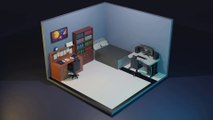3D Illustration of a Low Poly Isometric Bedroom | Blender 2.83