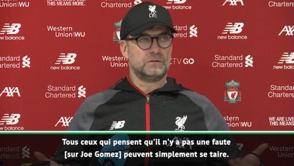 29e j. - Klopp revient sur la VAR : "Il y avait faute sur Joe Gomez"