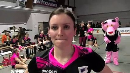Pauline Martin après la victoire d'Istres Provence Volley contre Saint Dié