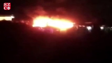 Midilli Adası'nda göçmenlerin konakladığı yeri alevler sardı!