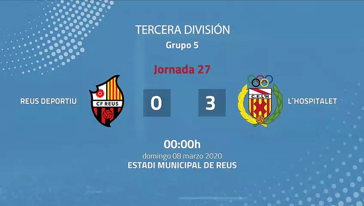 Resumen partido entre Reus Deportiu y L´Hospitalet Jornada 27 Tercera División