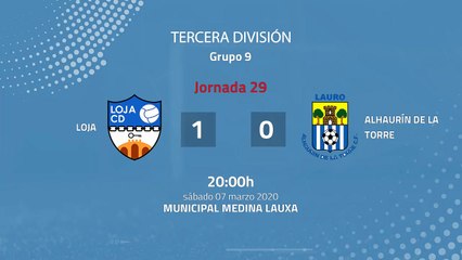 Resumen partido entre Loja y Alhaurín De La Torre Jornada 29 Tercera División