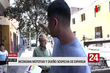 Breña: acusan a mujer de quemar moto de su expareja