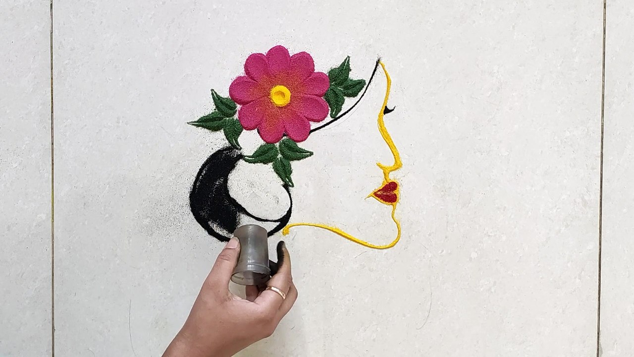 Women's Day Special Rangoli design | Super Easy Kolam for Women's Day