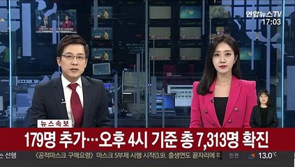 [속보] 179명 추가…오후 4시 기준 총 7,313명 확진