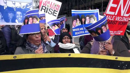 Million Women Rise: central London marchers denounce sexist violence