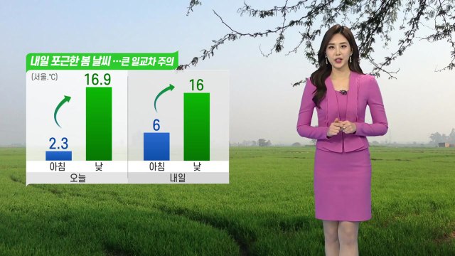 [날씨] 내일 포근한 봄 날씨...큰 일교차 주의 / YTN