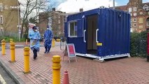 Coronavirus: North London hospital sets up testing booth at entrance