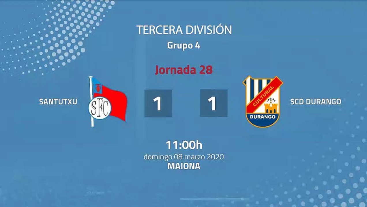 Resumen partido entre Santutxu y SCD Durango Jornada 28 Tercera División