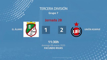 Resumen partido entre El Álamo y Unión Adarve Jornada 28 Tercera División