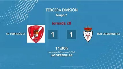 Resumen partido entre AD Torrejón CF y RCD Carabanchel Jornada 28 Tercera División