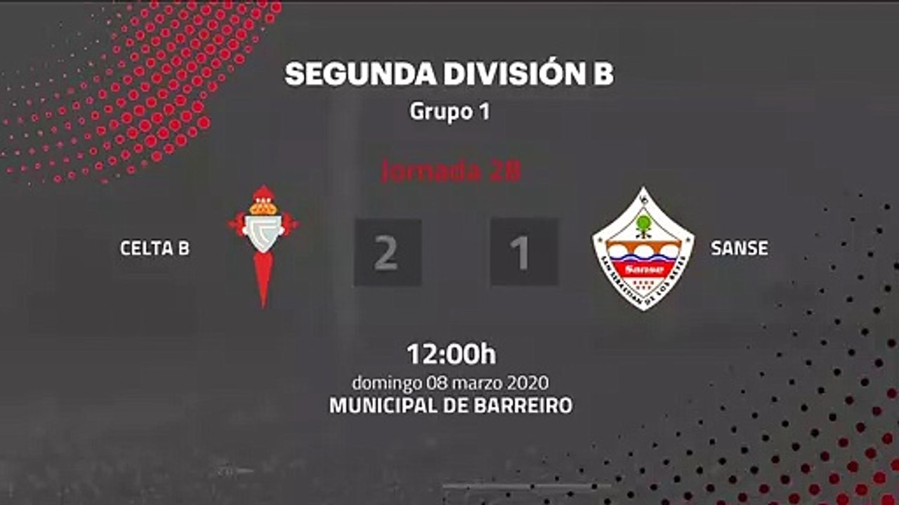 Resumen partido entre Celta B y Sanse Jornada 28 Segunda División B