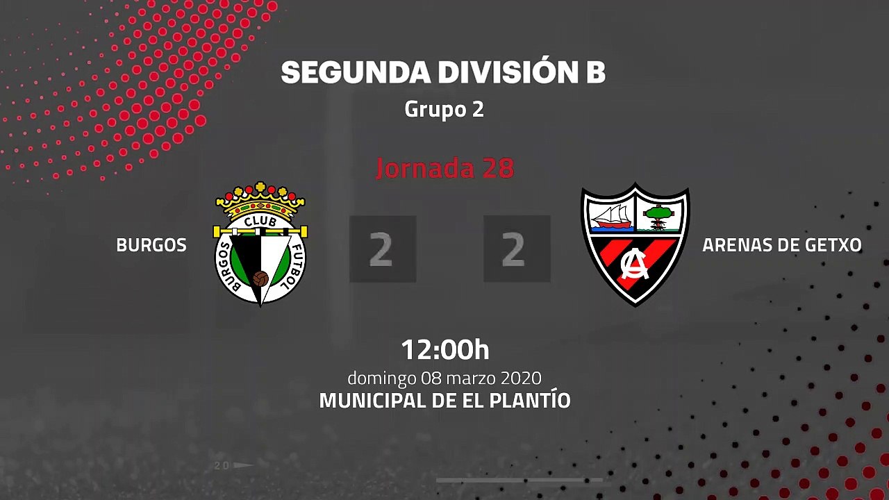 Resumen partido entre Burgos y Arenas de Getxo Jornada 28 Segunda División B