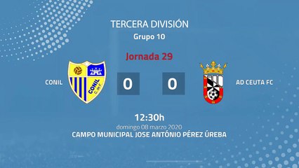 Resumen partido entre Conil y AD Ceuta FC Jornada 29 Tercera División
