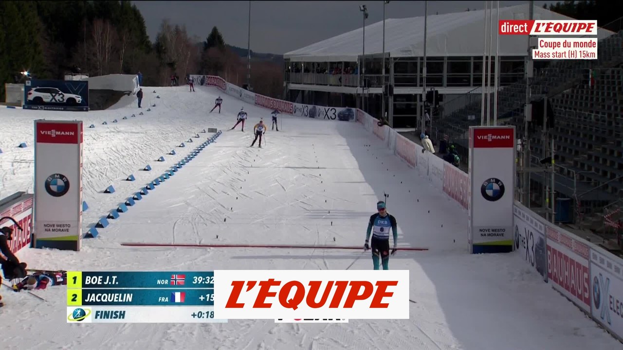 L'arrivée de la mass start remportée par Johannes Boe - Biathlon - CM (H)