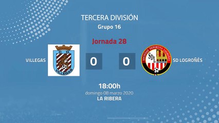 Resumen partido entre Villegas y SD Logroñés Jornada 28 Tercera División