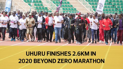 Uhuru finishes 2.6km in 2020 Beyond zero marathon