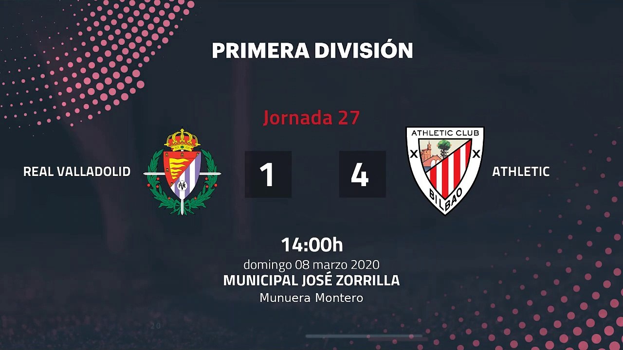 Resumen partido entre Real Valladolid y Athletic Jornada 27 Primera División