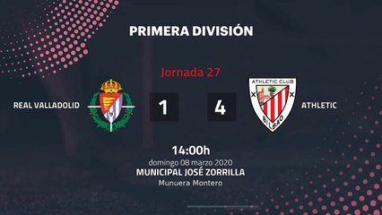 Resumen partido entre Real Valladolid y Athletic Jornada 27 Primera División