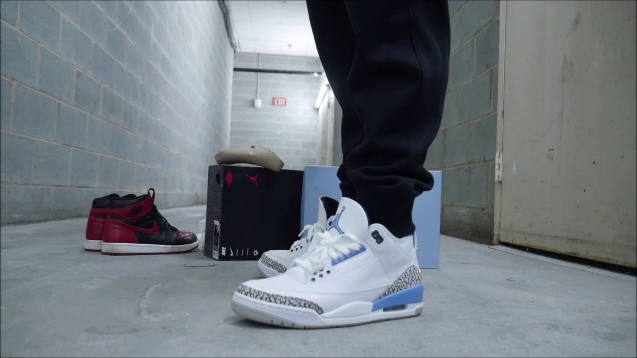 Unc Air Jordan 3 Iii Pe Retro On Foot With Sizing Review Video Dailymotion